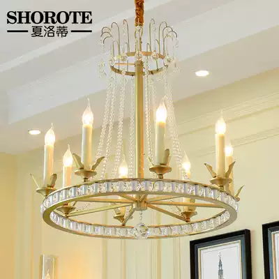 Neoclassical all-copper chandelier living room lamp European luxury atmosphere villa dining room compound building Crystal led candle lamp