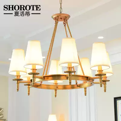 American style living room chandelier light luxury creative personality lamp Net Red full copper chandelier dining room household lamps