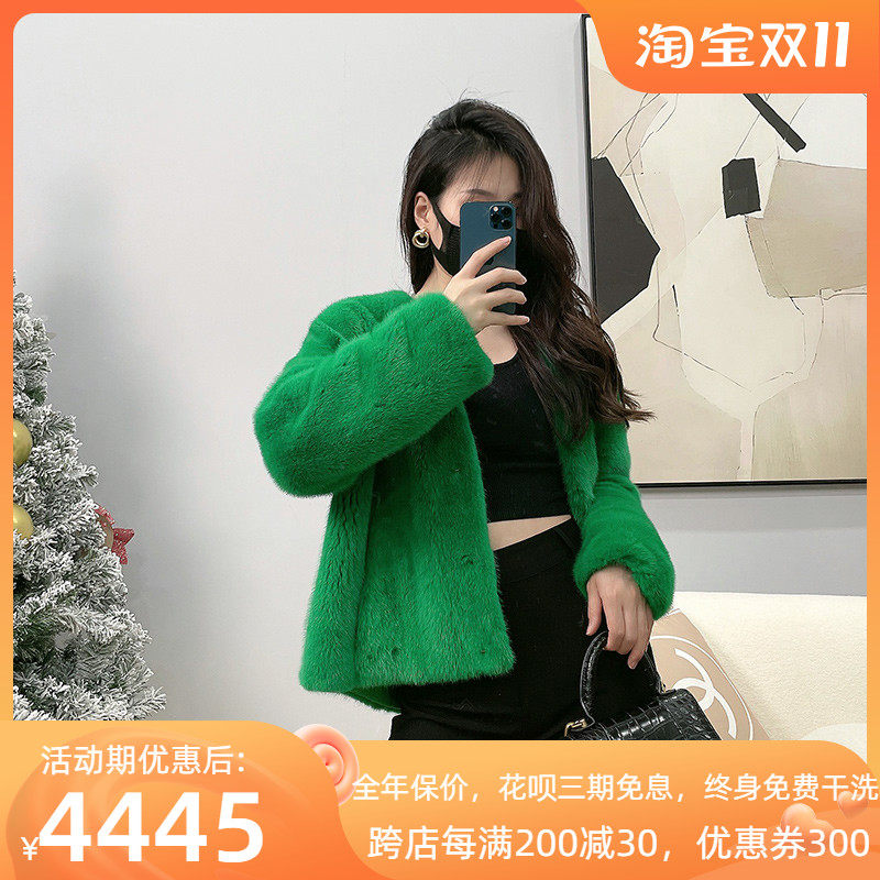 Mrs. Leng 2022 young new Haining fur mink fur young mink fur coat female whole mink short coat