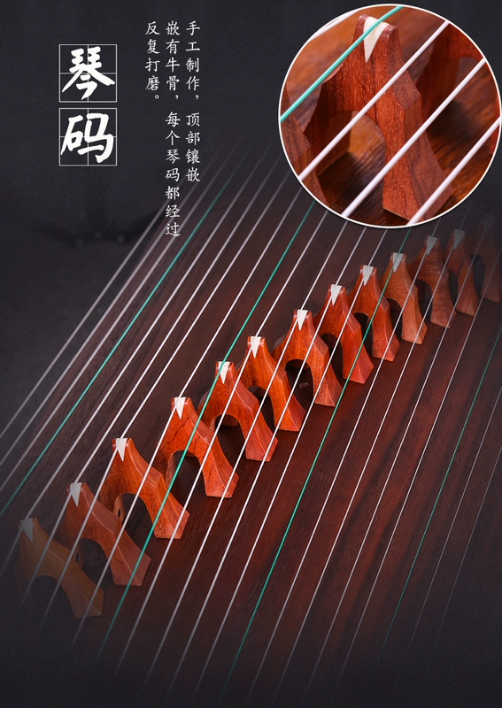 Dunhuang Guzheng 5698TJ Broadleaf Dalbergia Wood Qing Palace Kỳ thi biểu diễn Yimeng Zheng Nhà máy sản xuất nhạc cụ quốc gia số 1 Thượng Hải - Phụ kiện nhạc cụ