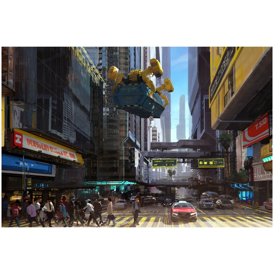 Постер игры Cyberpunk 2077, периферийное спортивное авто, металлический стиль, настенное стикер-комната, общежитие, спальня, декоративная картина