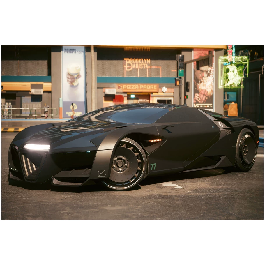 Постер игры Cyberpunk 2077, периферийное спортивное авто, металлический стиль, настенное стикер-комната, общежитие, спальня, декоративная картина