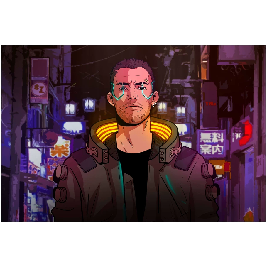 Постер игры Cyberpunk 2077, периферийное спортивное авто, металлический стиль, настенное стикер-комната, общежитие, спальня, декоративная картина