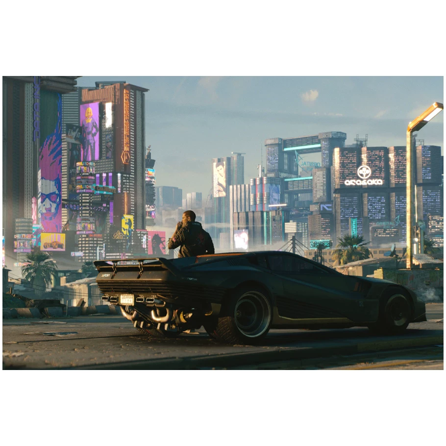Постер игры Cyberpunk 2077, периферийное спортивное авто, металлический стиль, настенное стикер-комната, общежитие, спальня, декоративная картина