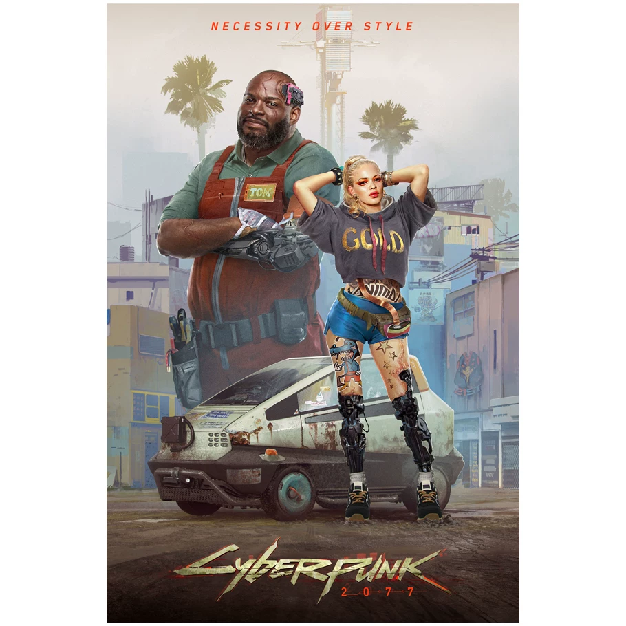 Постер игры Cyberpunk 2077, периферийное спортивное авто, металлический стиль, настенное стикер-комната, общежитие, спальня, декоративная картина