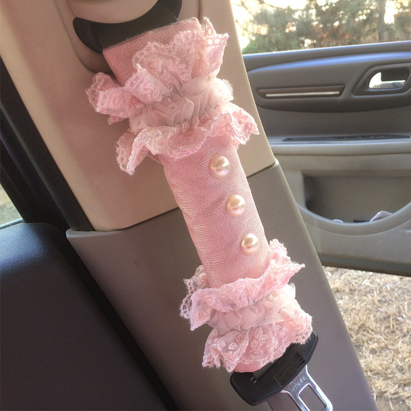 Meimei Bear Lace Car Supplies Supermarket Seat Belt Cover Cartoon Cute Car Decorations Seat Belt Shoulder Cover