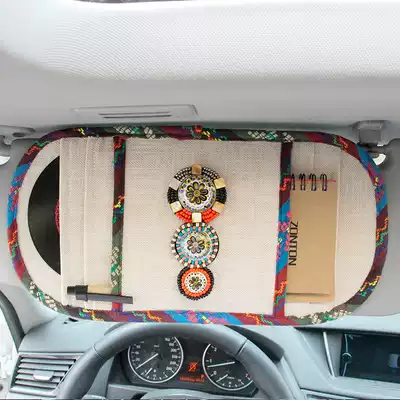 Ethnic wind car supplies CD clip car CD bag multifunctional sunshade cover Creative Disc clip storage bag