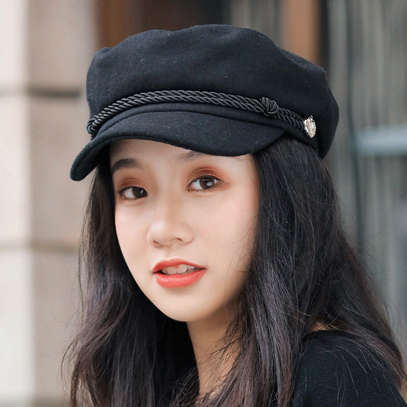 Tennis Red Anise Hat Woman Han Edition Tide 100 Lapped Yinglun Retro Newspaper Boy Navy Hat Day Ensemble Literary and Literary Beige Painter Hat