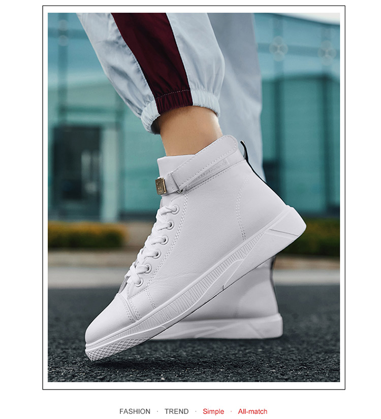 Giày nam mùa thu giày cao, giày thể thao aj1 Phiên bản Hàn Quốc của giày đế cao xã hội Giày đỏ hip hop nam giày sneaker nam trắng