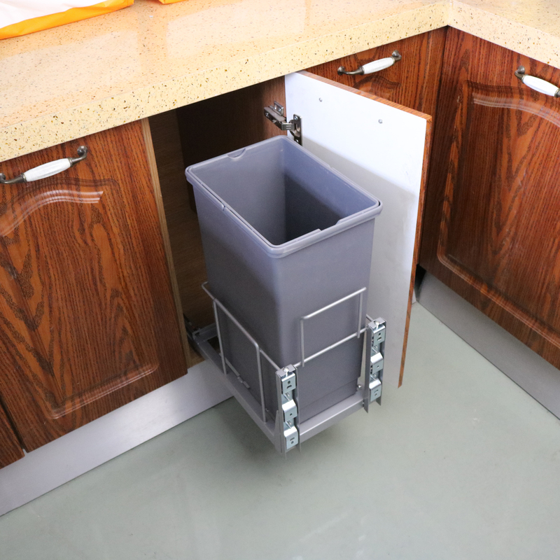 Kitchen Cabinet Pull-Out Embedded Hidden Door-Type Lidless Heightened Trash Can with Classification for Home Use with Buffer Damping Rail Kitchen Cabinet Pull-Out Embedded Hidden Door-Type Lidless Heightened Trash Can with Classification for Home Use with Buffer Damping Rail