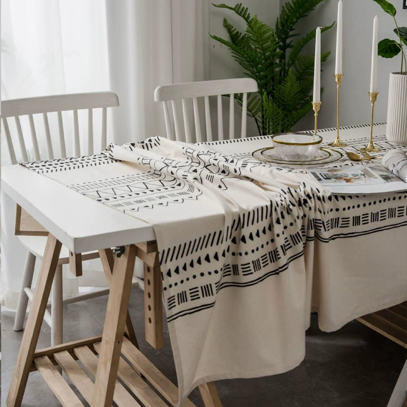 Bắc Âu cotton và lanh khăn trải bàn vải khăn trải bàn hình chữ nhật tủ TV chống bụi che khăn vải phòng khách bàn cà phê khăn trải bàn - Khăn trải bàn