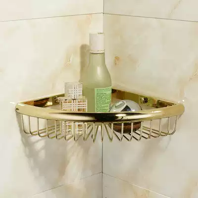 Lair copper simple European shelf tripod toilet toilet powder room bathroom shelf full copper gold storage