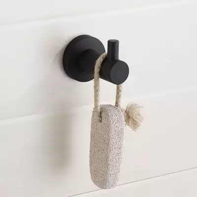 Laer-free hanging hook dressing room clothes adhesive hook Wall Wall coat hook toilet European single Black