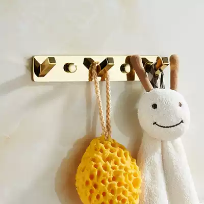 Bathroom bathroom dressing room living room bedroom all copper gold coat hook adhesive hook multi-Hook row hook door wall-mounted