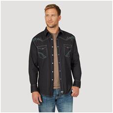 Рубашка мужская wrangler/威格男衬衫方领宽松长袖透气舒适简约正品496702 Wrangler/496702