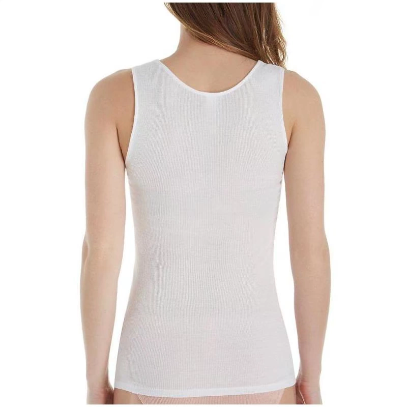 HANRO Women Tank Cotton Ren V-cổ Slim Solid Color Mềm thoáng khí Thoải mái US Direct Mail H2280M - Áo vest