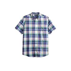 Рубашка мужская nautica/诺帝卡男衬衫尖领扣领短袖格子休闲正品a3201634m01012 Nautica/a3201634m01012