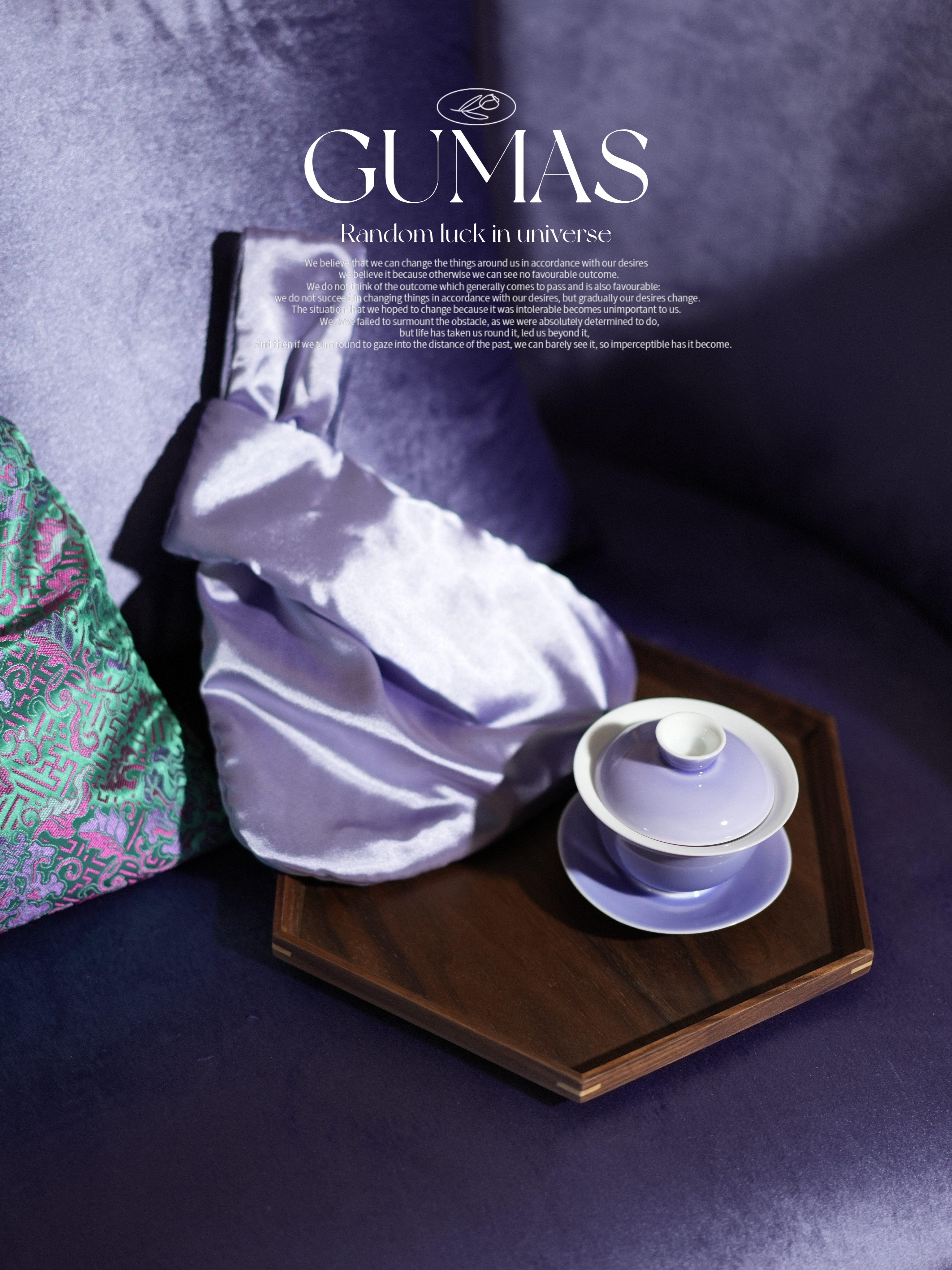 Full view of contemporary lavender evening bag with geometric iridescent pattern
