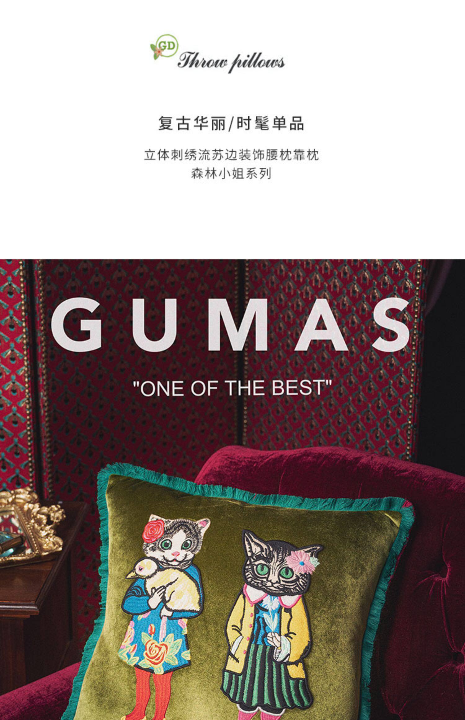 Dual-color tassel fringe detail on luxury velvet cushion cover