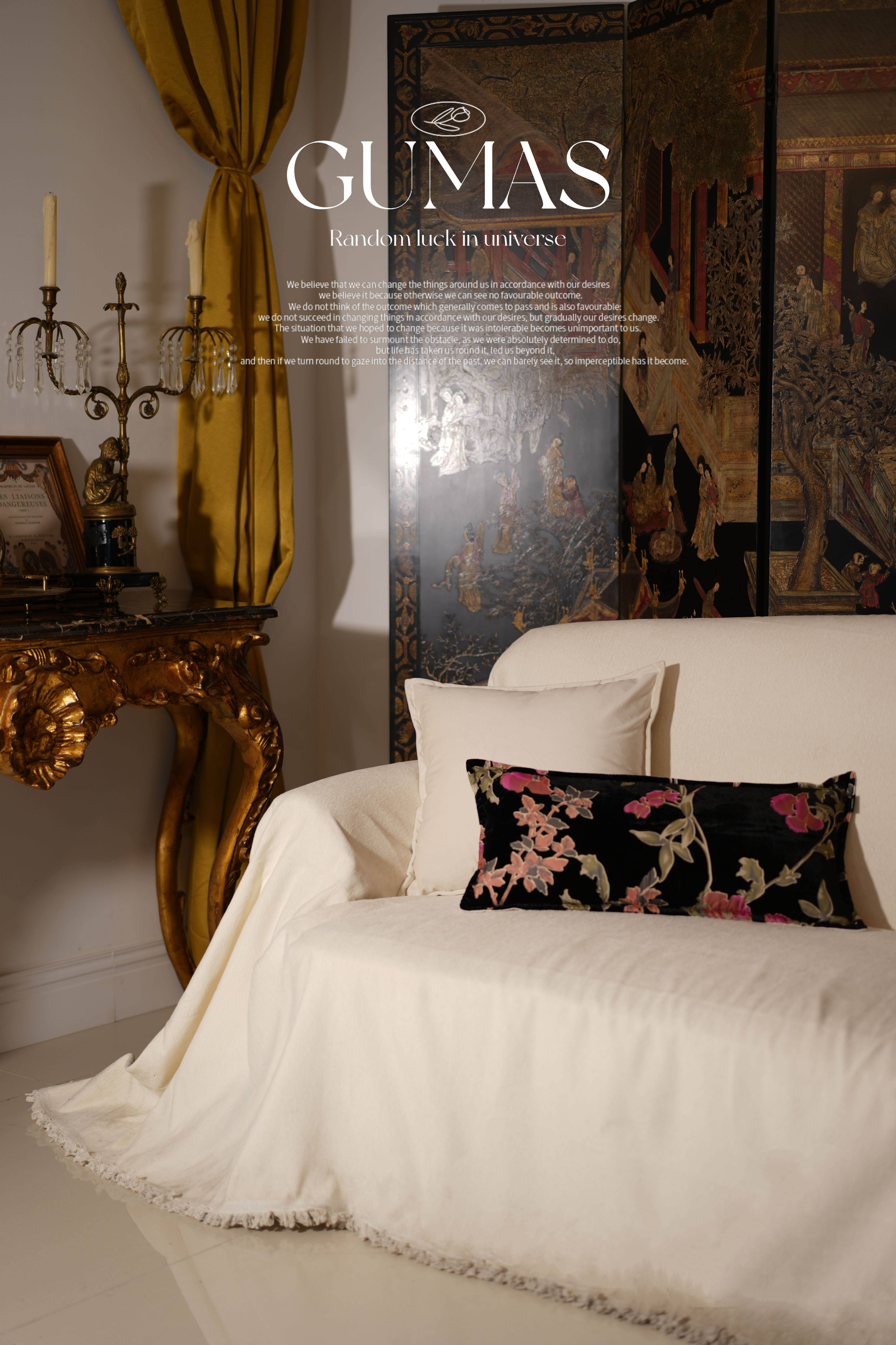 Luxe black velvet cushion cover featuring hand-painted climbing flowers and vine pattern