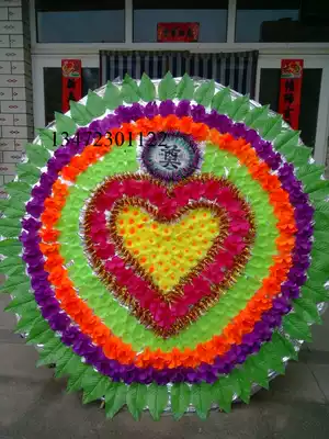Deshui funeral wholesale funeral supplies silk flower wreath high-end 2m tote bag wreath wreath wholesale factory