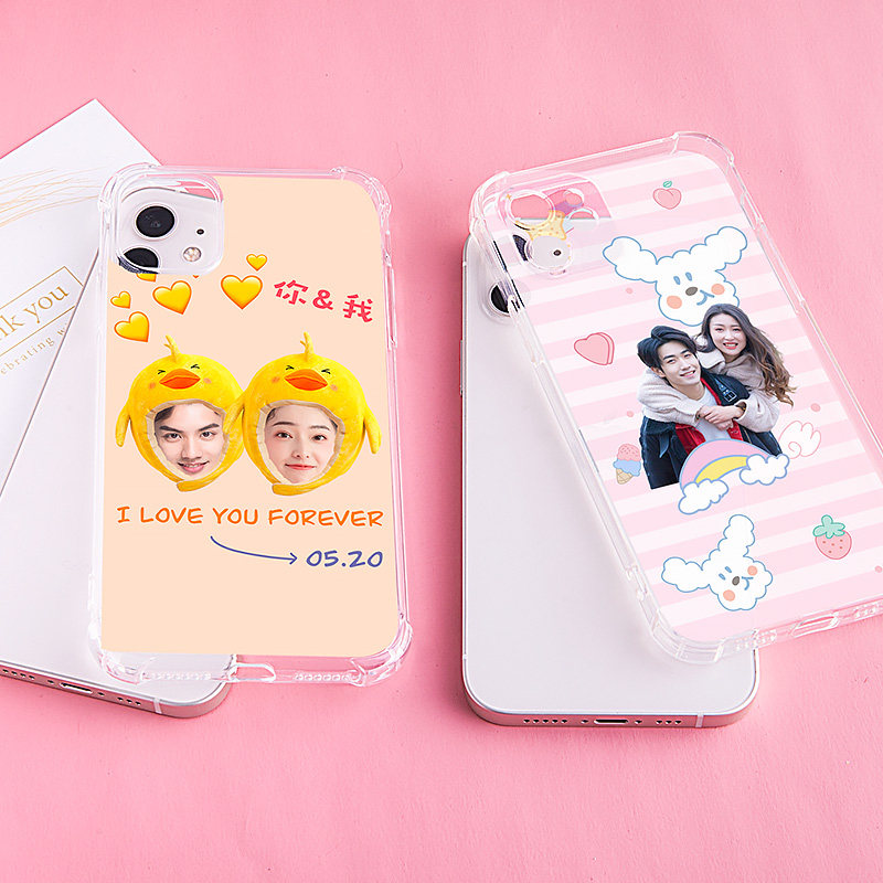 Come and customize mobile phone protection shell photo diy design arbitrary model couple sending gift transparent tù anti-crash airbags