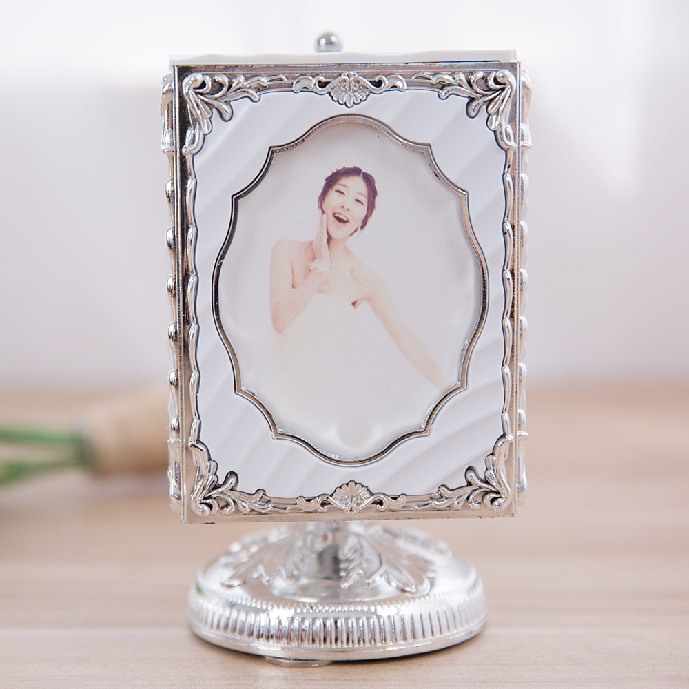 Rotating music box development photo custom 5 inch photo wedding gift gift silver table pendulum clockwork studio
