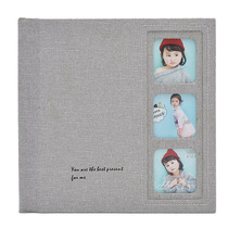 12 inch childrens linen photo album Korean style photo studio baby growth commemorative book gray rinse photo book customized