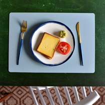 Factory enlarged leakage ceramic Western plate British simple temperament Blue side steak plate European tableware disc flat plate