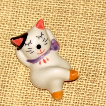 ◆ Chopsticks rack ceramic cute little lazy cat chopsticks creative chopsticks tableware to attract wealth cat ornaments