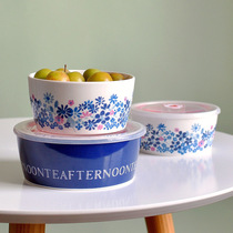 Strength to leak Nordic temperament safety bowl flat bowl baked rice oven bowl lunch bowl lunch box breakfast bowl