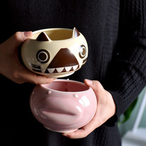 Soft moe healing Japanese creative small bowl Alien Moe ceramic bowl Cute dining utensils Food photo props bowl