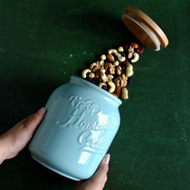 Super-capacity American storage cans Underglaze relief European and American biscuit jars Nut snacks jars storage jars