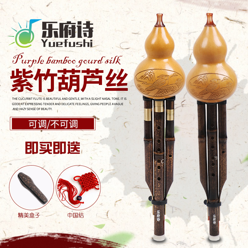 Professional purple bamboo cucurbit silk adult children's musical instrument C tune B tune beginner cucurbit silk musical instrument practical performance type