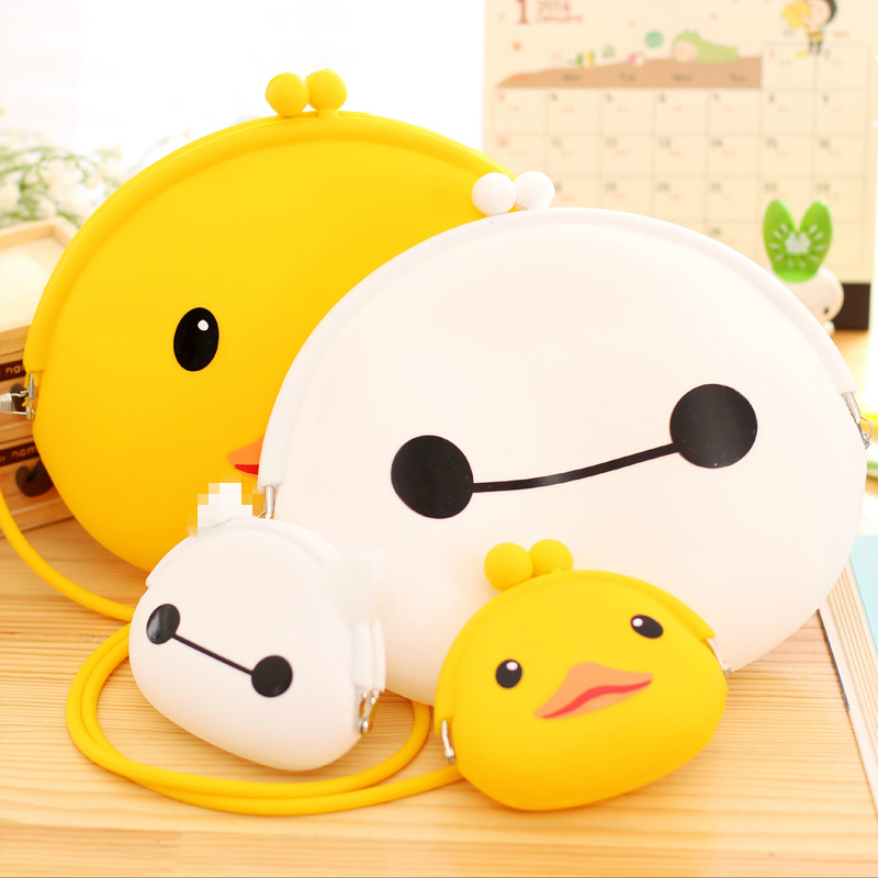 2021 new summer female cartoon little yellow duck bag cute mini cute coin purse children's silicone messenger bag