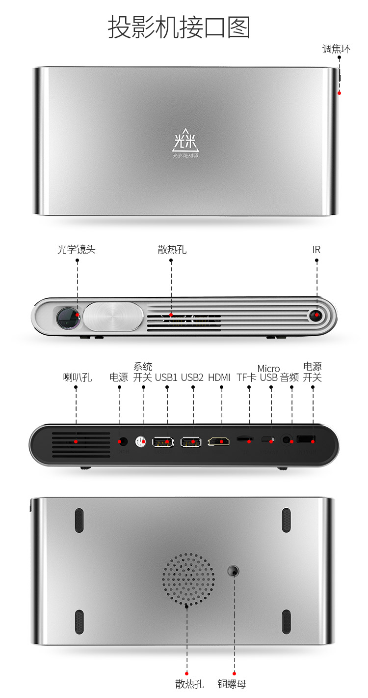 Máy đo ánh sáng Z6 HD pico máy chiếu Không dây văn phòng thông minh Điện thoại 3D chiếu rạp 1080p tại nhà - Máy chiếu