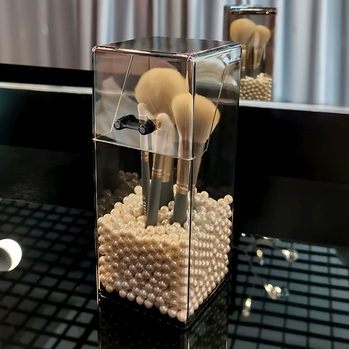 Кисть, пылезащитная система хранения, акриловый карандаш для бровей, карандаш для глаз, лайнер, тени для век, портативная переносная щетка, ручка-роллер из жемчуга, держатель для ручек