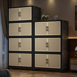 Medieval-Style Storage Cabinet, Foldable Storage Box, Home Bedroom Clothes Cabinet, Large-Capacity Organizing Box, Multi-Layer Snack Cabinet