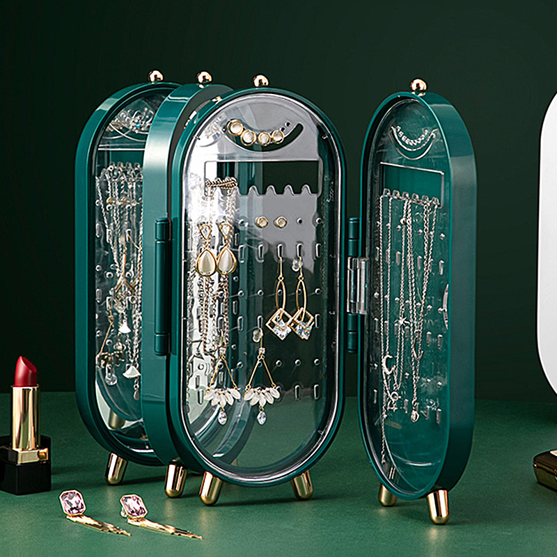 Jewelry display rack Home small delicate stud earrings shelf European-style necklace jewelry jewelry large capacity storage box