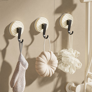 Suction Cup Hooks, No Drilling Required, Strong Load-Bearing, Traceless Adhesive, for Bathroom, Behind Door, Kitchen Wall Hanging Hooks