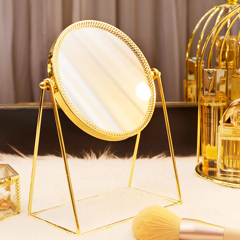 kaman netred make-up mirror ins wind home Desktop Desktop Small Mirrors Student Dorm Room High-definition Dresser-Taobao