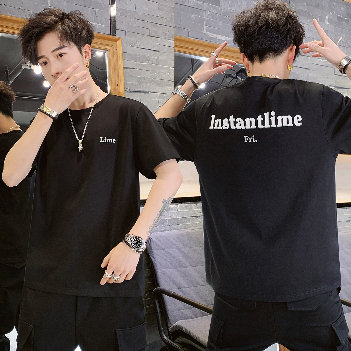 South Pole 2022 Summer new trendy men short sleeve T-shirt Korean version casual student Fashion T-shirt on clothes c