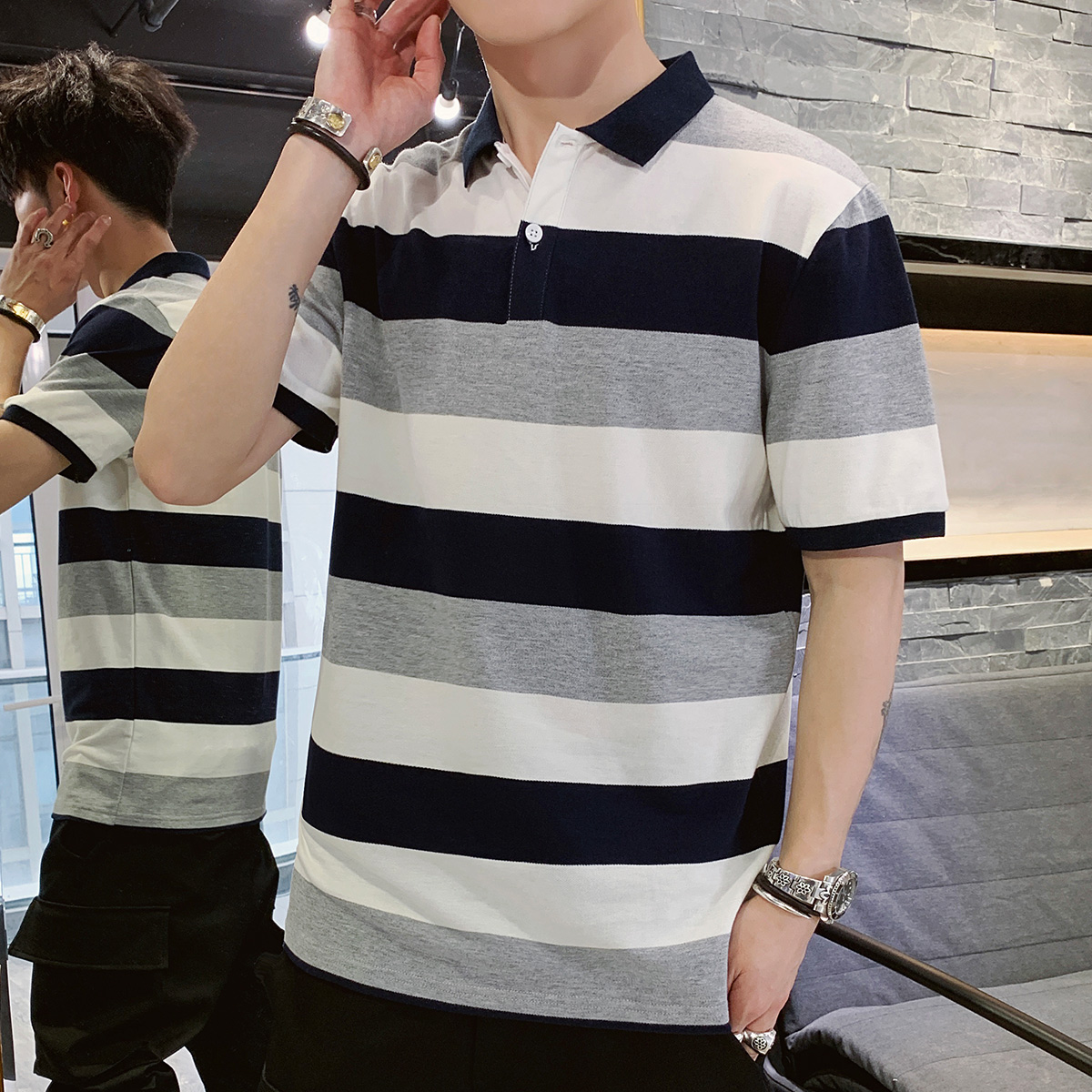 South Pole Man 2022 Summer Youth Polo shirt Chaos casual clothes Han version new men short sleeve T-shirt half sleeve C