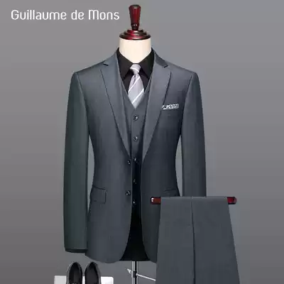 Australian suit suit suit men's pure wool high-grade dress gray autumn groom wedding dress custom suit man