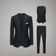 Черный комплект, штаны, жилет, 3 предмета