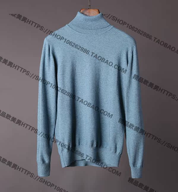 Chia sẻ giá trị Wool cashmere Thoải mái áo len ấm áp Mùa thu và mùa đông Đàn ông áo len cao cổ bộ nỉ nam