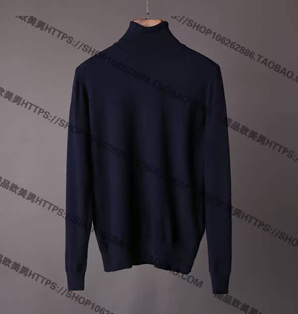 Chia sẻ giá trị Wool cashmere Thoải mái áo len ấm áp Mùa thu và mùa đông Đàn ông áo len cao cổ bộ nỉ nam