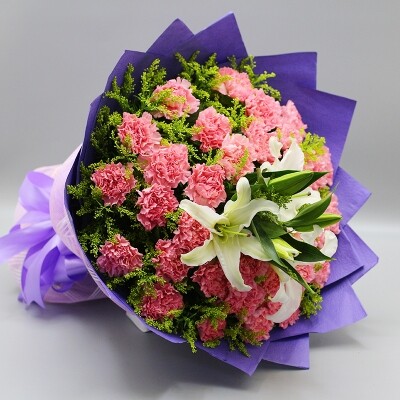 Carnations Loudi cold water City Lianyuan City Xinhua County Shuangfeng County Huitong County birthday flower shop to send flowers