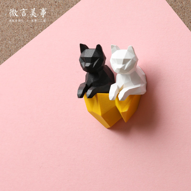 1 set of 3 cartoon cute kittens Nails Personality Creative Soft Wooden Boards Decoration Magnet Powerful Magnet Press Nail