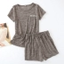 Đồ ngủ nữ mùa hè quần short tay ngắn cotton Hàn Quốc mùa hè mỏng phần lớn kích thước lớn màu rắn dịch vụ nhà phù hợp với hai mảnh - Bộ Pajama do bo dep Bộ Pajama